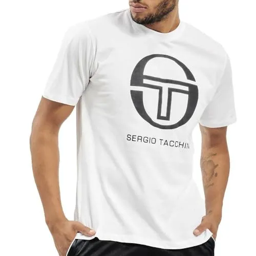 SERGIO TACCHINI T-SHIRT MANICHE CORTE UOMO BIANCO - T-Shirt für Herren aus 100% Baumwolle, mit rundem Halsausschnitt und kurzem Arm, ideal für lässige Outfits und den Sommer.