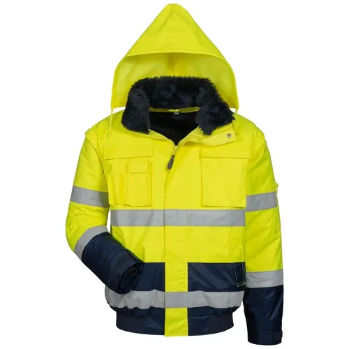 Elysee Warnjacke Siegfried Größe M - Hochsichtbare Jacke in Gelb und Marine für optimale Sicherheit, ideal für Bau und Outdoor-Arbeiten.