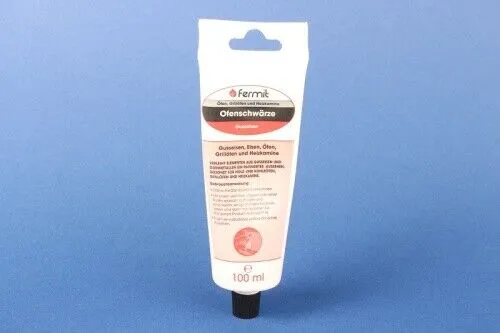 Fermit Ofenschwärze 100 ml für Öfen und Kamine - Hochwertige Ofenschwärze für Gusseisen, sorgt für strahlenden Glanz und schützt vor Rost, ideal für den Einsatz in Aschesaugern.