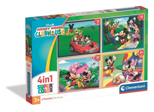 CLE puzzle 4w1 SuperKolor MickeyMouse Clubho.21755 Clementoni 8005125217557