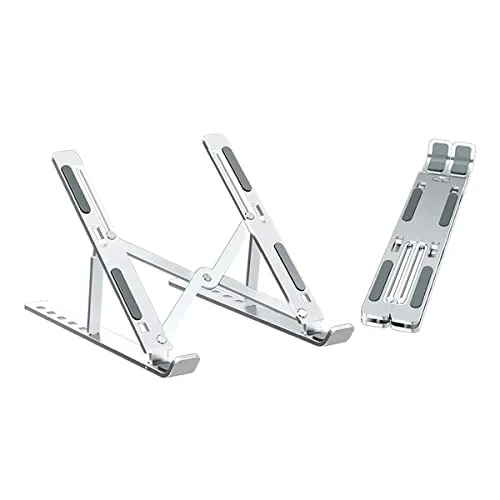 Ewent Laptop-Ständer - PC-Ständer mit klappbarem Fuß, Verstellbarer Winkel - PC-Ständer aus Aluminium - für Notebooks und Laptops mit 10-15,6