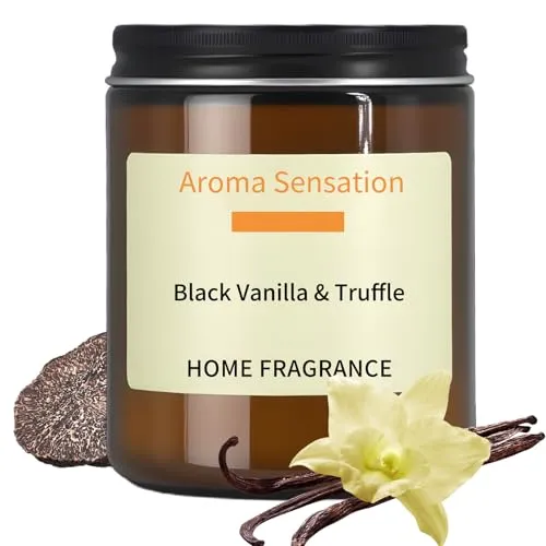 Vanille Duftkerze im Glas, Kerze Duft Geschenk für Frauen Freundin, Scented Candle, Aromatherapie Kerze für Entspannung, Natürliches Sojawachs, 80 Std. Lange Brenndauer, 200g