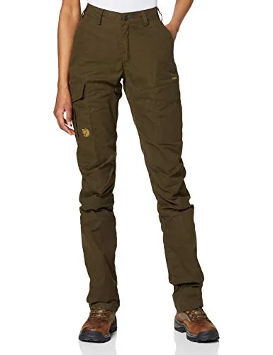 Fjällräven Damen Karla Pro Curved Hose - Größe M, oliv - Wanderhosen aus G-1000 Silent, sehr bequeme und bewegungsfreudige Trekkinghose mit femininem Schnitt für optimalen Tragekomfort.
