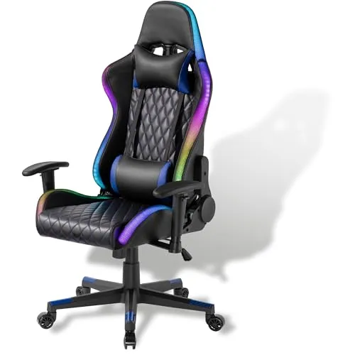 Xantron® Ergonomischer Gaming Stuhl mit RGB Beleuchtung - Gaming-Stuhl mit dynamischer RGB Beleuchtung für ein beeindruckendes Gaming-Erlebnis. Verstellbare Rückenlehne und komfortabler Sitz bieten höchsten Komfort für stundenlanges Zocken.