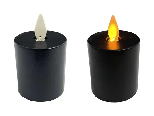 Coen Bakker Deco BV LED-Kerze Votive Candles (Set, 2-tlg), schwarz bewegliche Flamme Timer 4,5x8cm