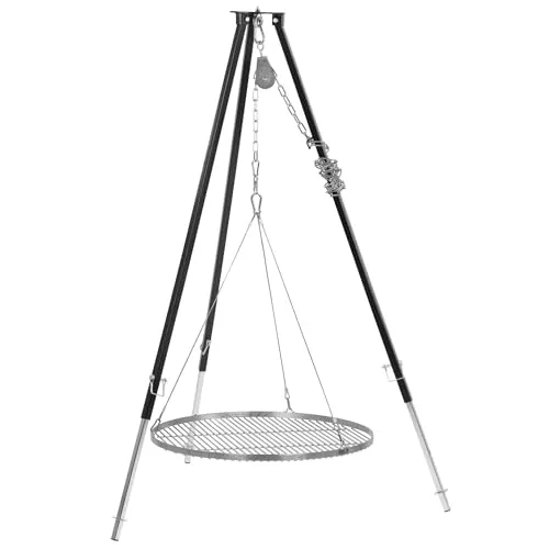 BBQ-Toro Dreibein Grill mit 70 cm Grillrost – Schwarz - Grillstellen für Outdoor-Gourmets – Der BBQ-Toro Dreibein Grill bietet eine höhenverstellbare Grillfläche und robustes Eisen für unvergessliche Grillabende, perfekt für Camping und Garten.