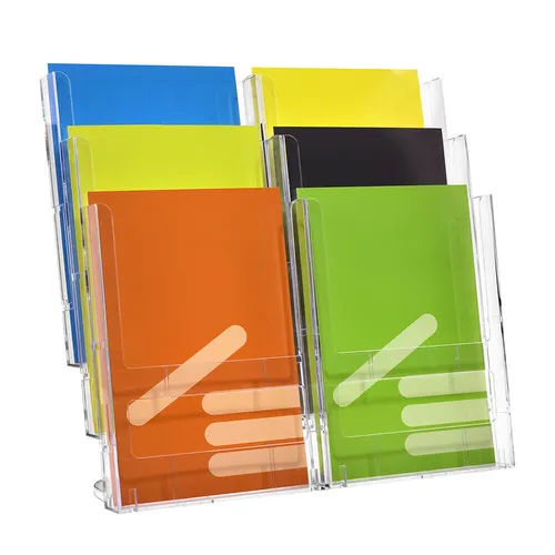 DIN A4 Tischprospekthalter mit 6 Fächern / Prospektständer / Flyerhalter