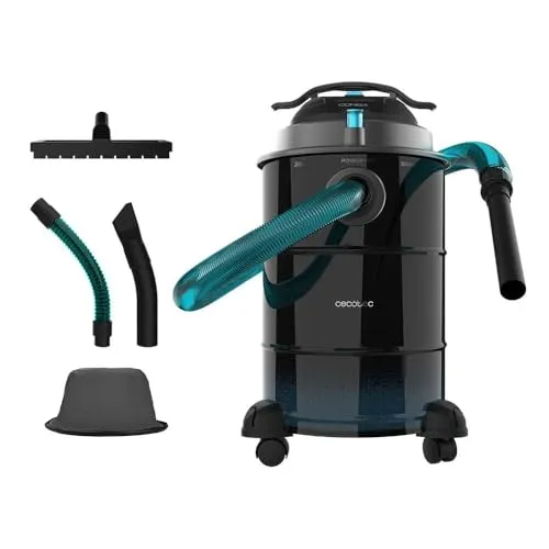 Cecotec Aschesauger 30L Conga Ash 6000 Easy Go - Leistungsstarker 1500W Aschesauger mit 30L Edelstahltank, ideal für die Reinigung von Asche und extremen Verschmutzungen. Hitzebeständiger Metall-Schlauch und praktischer Tragegriff für einfachen Transport.