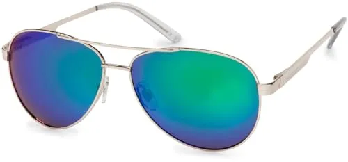 styleBREAKER Polarisierte Flieger Sonnenbrille - Sportbrillen mit UV Schutz 400, gefederten Scharnieren für hohen Tragekomfort und verspiegelten Gläsern, inklusive Etui und Putztuch.