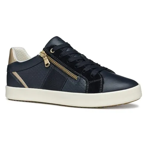Geox Damen D BLOMIEE E Sneaker - Navy, 38 EU - Damen-Sneaker mit atmungsaktiver Technologie für optimalen Komfort und frische Füße den ganzen Tag.