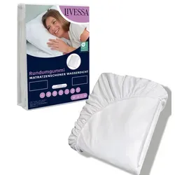 Inkontinenzauflage Rundumgummi Matratzenschoner - Matratzenauflage -Matratzenschutz livessa, 11 GRÖSSEN 100% WASSERDICHT / ATMUNGSAKTIV 90 cm x 200 cm x 30 cm
