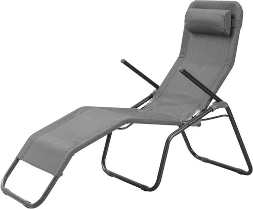 Primaster Sonnenliege Sola Comfort – Klappbare Gartenliege in Anthrazit - Liegen für den Garten, klappbar und mit verstellbarer Rückenlehne, ideal für entspannte Stunden im Freien.