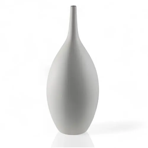 Hohe Moderne Bodenvase aus Keramik, Deko Vase für Pampasgras Trockenblumen Höhe 47 cm, Blumenvase tropfenform, Vase Dekovase (Weiß)