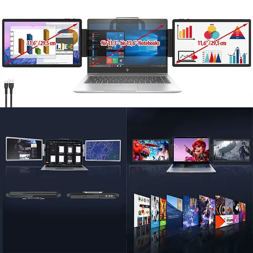 Produktbild auvisio Screen Extender: Tragbarer Dual-Monitor für Notebooks