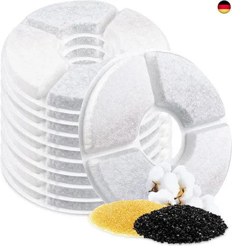 Fousenuk 10 Stück Katzenbrunnen Filter, Trinkbrunnen Filter mit Ion Enaustausch 