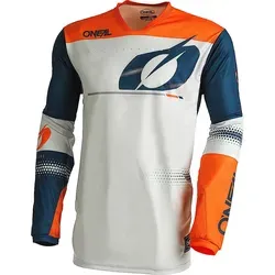 Oneal Haze Motocross Jersey - Blau-Orange, Größe L für Männer - Motocross-Jersey aus leichtem, langlebigem 'Pro-Lite'-Material mit 4-Wege-Stretch für optimale Bewegungsfreiheit und ergonomische Passform.