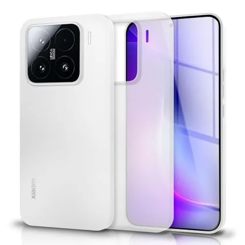 NALIA Ultra Slim Hardcase für Xiaomi 15 - Matt-Transparent & 0.3mm Dünn - Phantom (Hauchdünnes Cover & Kamera-Vollschutz) - Marke aus Berlin, Farbe:Weiß Transparent