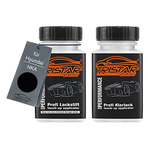 TRISTARcolor Autolack Lackstift Set für Hyundai NKA Phantom Black Perl/Black Noir Perl Basislack Klarlack je 50ml