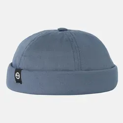 Hanseheld Docker Cap Baumwolle Blau Grau – Verstellbare Fischermütze - Caps & Hüte: Hanseheld Docker-Mütze aus Bio-Baumwolle, weitenverstellbar mit Klettverschluss, nachhaltig und in Europa gefertigt.