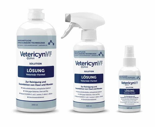 Vetericyn VF Plus Wundbehandlungslösung 1000 ml - Haut- & Fellpflege, effektive Wundheilung für Tiere, fördert die Regeneration und ist sanft zur Haut.