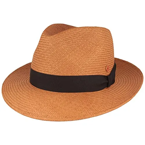 Mayser Original Panama-Hut – Handgeflochtener Stroh-Hut aus Ecuador mit Bruchschutz (58, Tongking/blau)