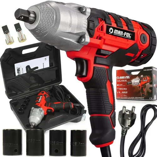 1/2'' Elektro Schlagschrauber 750NM mit Koffer - Akkuschrauber für Werkstätten, bietet ein beeindruckendes Drehmoment von 720 Nm, ideal für Autoreparaturen und Heimwerkerprojekte. Lieferung im praktischen Koffer.