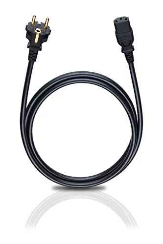 Oehlbach Powercord C13 Netzkabel 5,0 m Schwarz - Sonstige Kabel & Adapter, mit sauerstofffreiem Kupfer und 24 Karat vergoldeten Kontakten für optimale Signalübertragung und Langlebigkeit.