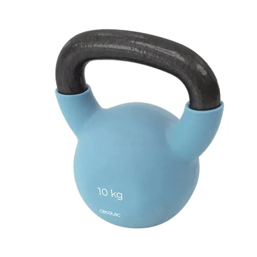 Cecotec Kettlebell-Gewicht von 10 kg Drumfit Kettlebell 10000 Neo. Neopren-Beschichtung, Gusseisen, ergonomischer Griff, ästhetisches Design und leicht zu reinigen, Abmessungen 18,7x15x21 cm