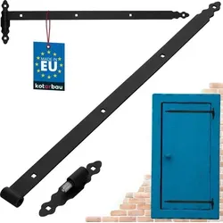 KOTARBAU® Ladenband mit Kloben 800 mm - Türscharniere aus pulverbeschichtetem Stahl mit Kugellager für reibungsloses Öffnen und Schließen. Ideal für Innen- und Außentüren, langlebig und ästhetisch ansprechend.