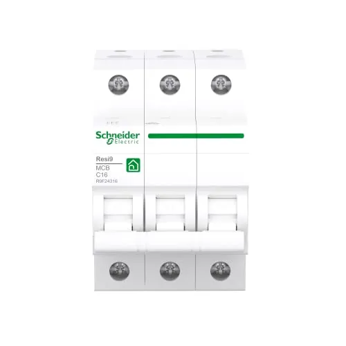 Schneider Electric R9F24316 Leitungsschutzschalter 16A C - Trenn- & Lastschalter, 3-polig mit 16A für zuverlässigen Schutz vor Überlastungen und Kurzschlüssen, ideal für private und gewerbliche Anwendungen.