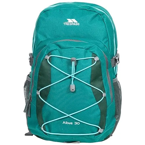 Trespass Albus One Size, Grün – Vielseitiger 30-Liter-Rucksack - Trekkingrucksäcke mit anpassbaren Trägern für optimalen Komfort und Organisation durch 3 Reißverschlusstaschen – ideal für Abenteuer, Schule oder Alltag.