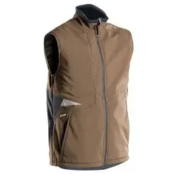 DASSY® Fusion Softshell-Weste 2XL - LEHMBRAUN/ANTHRAZITGRAU - Funktionsjacken mit wasserdichtem und atmungsaktivem Stoff, ideal für aktive Arbeitseinsätze und Outdoor-Aktivitäten.