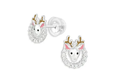 Monkimau Ohrring-Set Rentier Kinder Ohrringe aus 925 Silber, Hypoallergen