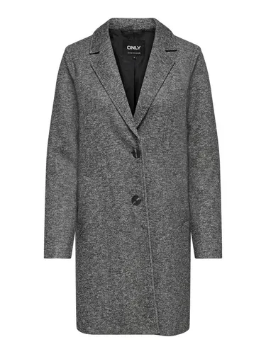 ONLY Langmantel ONLSedona Carrie grau XS - Funktionsjacke aus 55% recyceltem Polyester, ideal für nachhaltige Mode-Liebhaber. Der elegante Reverskragen und die normale Passform machen ihn zum perfekten Begleiter für jeden Anlass.