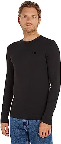 Tommy Jeans Herren Tjm Original Rib Longsleeve Tee - Langarm Strickoberteil aus 100% Baumwolle, bietet hohen Tragekomfort und optimale Bewegungsfreiheit für lässige Freizeit-Looks.