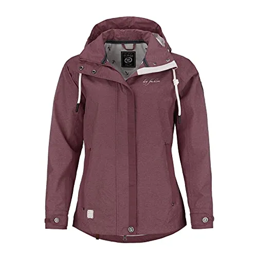 Dry Fashion Damen Funktionsjacke Greetsiel - Outdoor Jacke Damen Reißverschluss Jacke Atmungsaktiv Winddicht Wasserdicht in Beere-Melange Größe 40