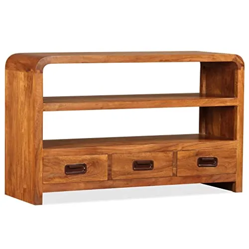 TV-Schrank Massivholz Akazie 90x30x55 cm - TV-Möbel & Schrankwände – Handgefertigter TV-Schrank aus langlebigem Akazien-Massivholz mit einzigartiger Holzmaserung und viel Stauraum für Multimedia-Geräte.