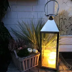 XXL Edelstahl-Laterne 54cm - Tischleuchte aus Edelstahl und Glas, vielseitig einsetzbar für stimmungsvolles Licht im Innen- und Außenbereich.