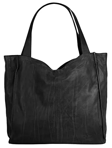 Shopper SAMANTHA LOOK Damen - Eleganter Leder Shopper - Handtaschen aus 100% Rindleder, Made in Italy. Viel Platz und ein stilvolles Design machen diesen Shopper zum idealen Begleiter für Shopping oder Büro.