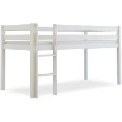 Bubema Sam – Kinder Hochbett aus Buche massiv, mit Rutsche oder ohne - Kinderzimmermöbel mit Abenteuer-Element! Das halbhohe Hochbett Sam aus massiver Buche bietet Spielraum und Sicherheit – ideal für ausgelassene Träume und Spielzeit.