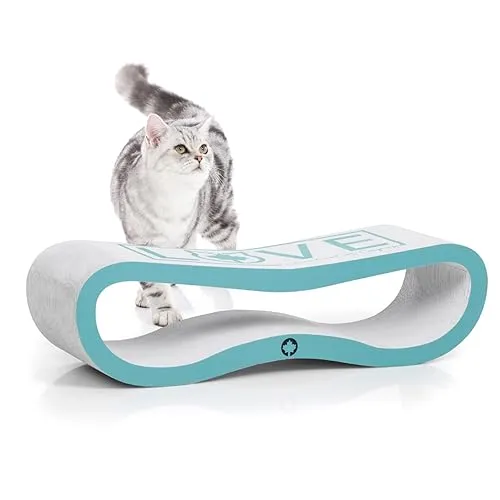 CanadianCat Orbit 2.0 Kratzbrett in Türkis - Designer Kratzmöbel für Katzen - Kratzpads für Katzen, exklusives türkises Design, ideal zum Kratzen und Schlafen, robust und langlebig für große Katzen, schützt Möbel vor Kratzschäden.