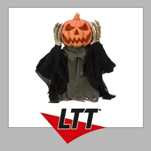 EUROPALMS Halloween Figur POP-UP Kürbis, animiert 70cm - Figuren für Halloween, beeindruckende animierte Dekoration mit lebendigen Effekten für eine gruselige Atmosphäre