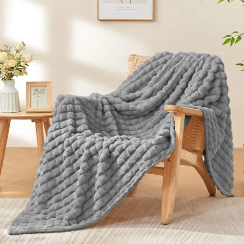 BEDELITE Kuscheldecke Flanell Flauschig, Grau, 125 x 150 cm