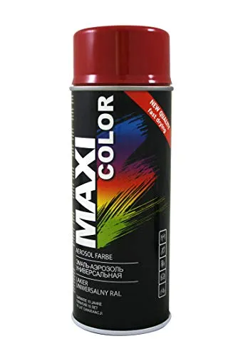 Maxi Color NEW QUALITY Sprühlack Lackspray Glanz 400ml Universelle spray Nitro-zellulose Farbe Sprühlack schnell trocknender Sprühfarbe (RAL 3011 braunrot glänzend)