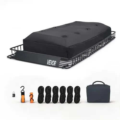 VEVOR Dachkorb Auto 2286 x 1720 x 152 mm – Robuster Dachgepäckträger mit wasserdichter Tasche