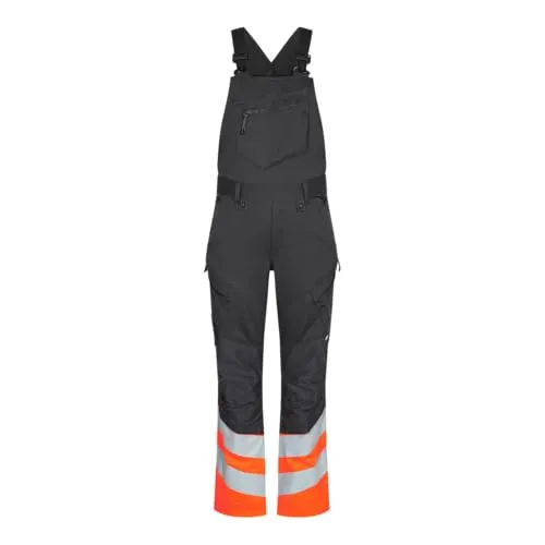 Safety Latzhose anthrazit grau/orange Gr. 48 - Funktionelle Latzhose für optimale Bewegungsfreiheit und Komfort. Ergonomischer Kniebereich, verstellbare Träger und praktische Taschen machen sie zur idealen Wahl für den Arbeitsalltag.