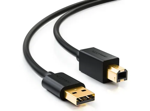 deleyCON deleyCON 1m USB 2.0 Drucker- Scannerkabel USB A-Stecker zu B-Stecker USB-Kabel