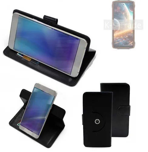 360° Schutzhülle für Blackview BV8200 Wallet Case Universal schwarz Kunstlede