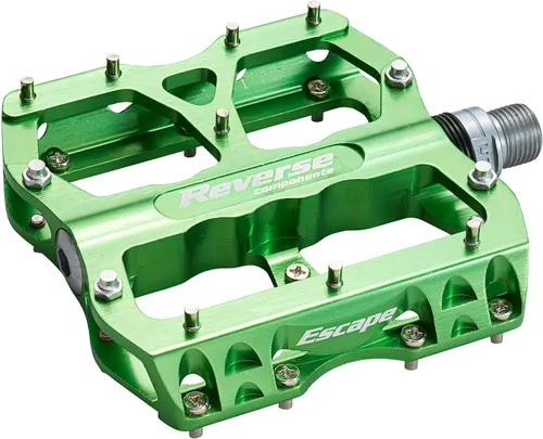 Reverse Pedal MTB Escape AL6061 Light-Grün - Fahrradpedale mit optimalem Grip und Anti-Rotationsfunktion. Ideal für Downhill und Freeride, robust und langlebig, verfügbar in 8 Farben.