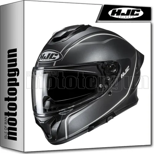 HJC C71 Quez Integralhelm - Komfortabler Motorradhelm in Schwarz-Weiß Matt - Hochwertiger Integralhelm von HJC für alle Jahreszeiten, mit leichtem Polycarbonat-Gehäuse und optimaler Belüftung. Inklusive Aufbewahrungstasche und kratzfestem Visier für besten Schutz.